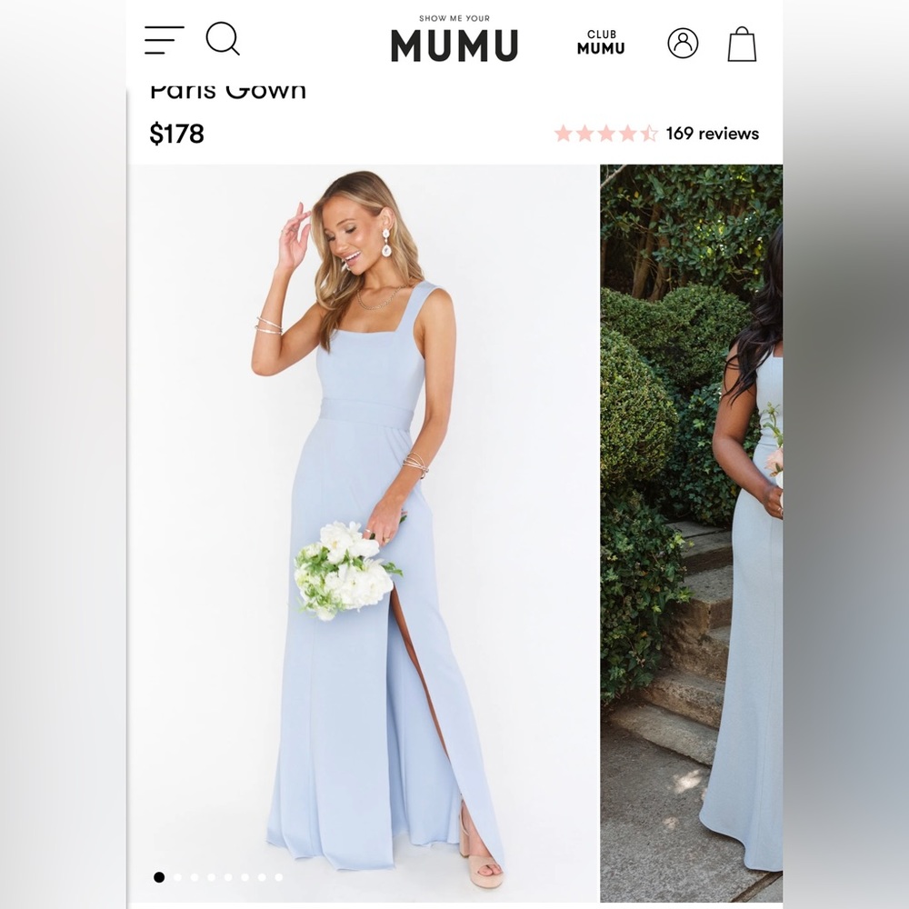 Show Me Your Mumu Paris Gown Steel Blue Small